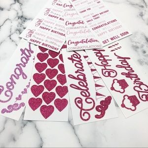 2 booklets/$8 Pink Glitter Stickers